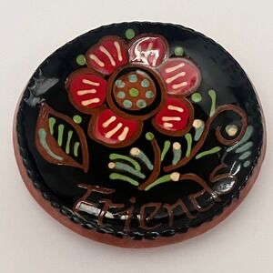 Nolde Forest Pottery Terra Cotta Friends Trinket Dish‎ Bowl Signed Wesley Muckey